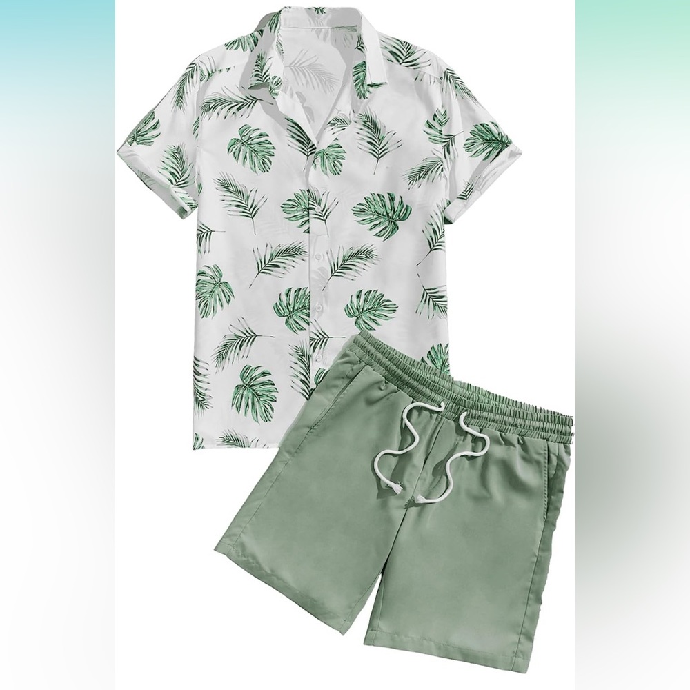Men's 2 Piece Outfit | Vacation Shirt & Short Set